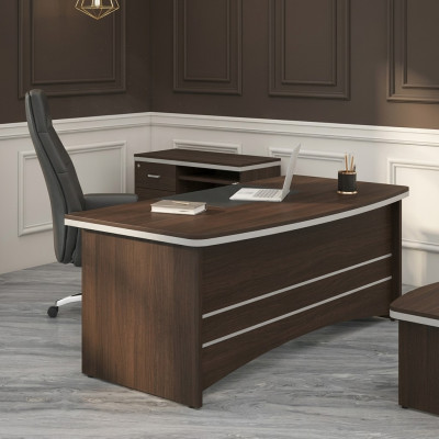 Brauner Schreibtisch Büro Möbel Designer Cheftisch Arbeitszimmer Tisch