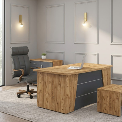 Schreibtisch Büro Möbel Arbeitszimmer Holz Computertisch Office Tisch