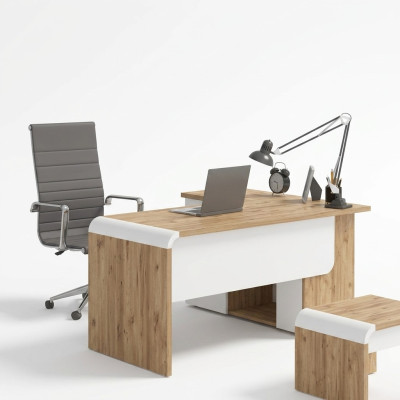Brauner Eckschreibtisch Büromöbel Design Schreibtisch Chefschreibtisch