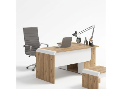 Brauner Eckschreibtisch Büromöbel Design Schreibtisch Chefschreibtisch
