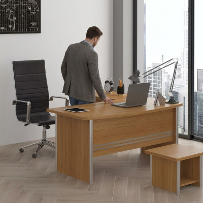 Hellbrauner Eckschreibtisch Büromöbel Luxus Office Einrichtung Design