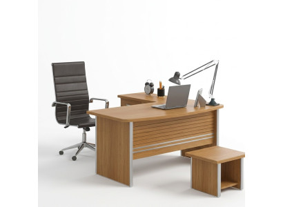 Hellbrauner Eckschreibtisch Büromöbel Luxus Office Einrichtung Design