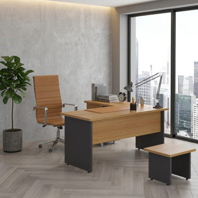 Eckschreibtisch Arbeitszimmer Design Büromöbel Holz Tisch Office