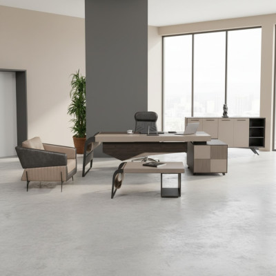 Luxus Arbeitszimmer Eckschreibtisch Designer Möbel Büromöbel Tische Schreibtisch