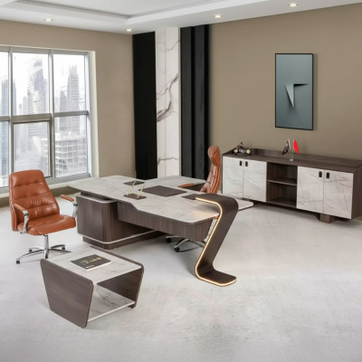 Möbel Luxus Büroeinrichtung Komplettes Set Tisch Schrank 3tlg Kanzlei
