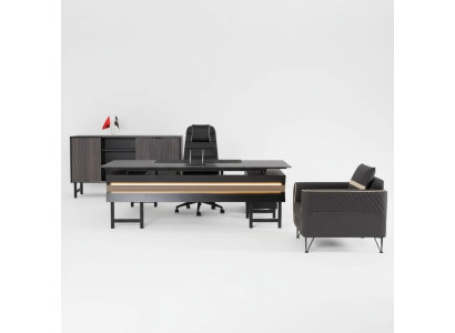 Holz Eckschreibtisch Modern Arbeitzimmer Designer Büro Office Möbel Neu