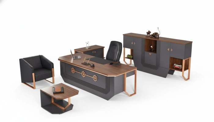 Büromöbel-Set Luxus Arbeitszimmermöbel Schreibtisch Schränke Couchtisch