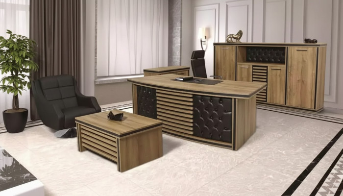 Komplettes Büro-Set Schreibtisch Büroschrank Couchtisch Designer Möbel