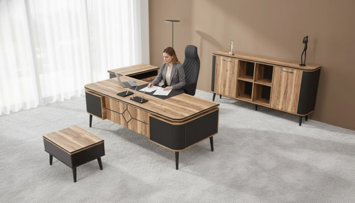 Büroschrank Braun Arbeitzimmer Büro Office Möbel Schrank Regal Designer