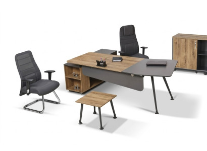Eckschreibtisch Tisch Büro Tische Schreibtische 2tlg Möbel Chefschreibtisch
