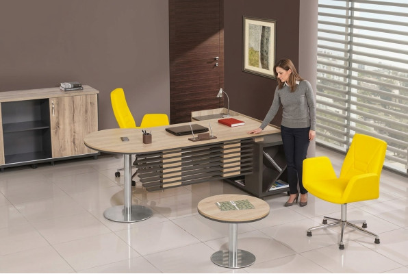 Eckschreibtisch Tisch Büro Tische Schreibtische Möbel Chefschreibtisch 2tlg