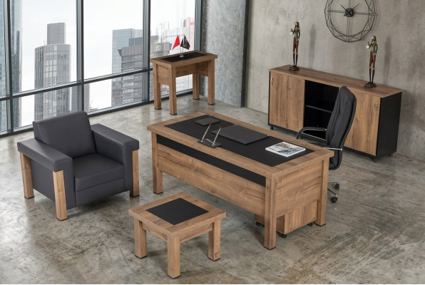 Designer Büro Arbeit Zimmer Set Schreibtisch Schrank Komplett Set Möbel 4 tlg