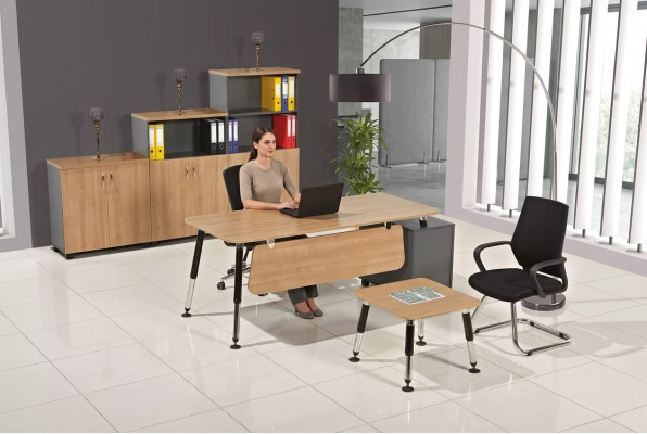 Holzmöbel Arbeitszimmer Schreibtisch Aktenschrank Couchtisch Set Tisch 3tlg