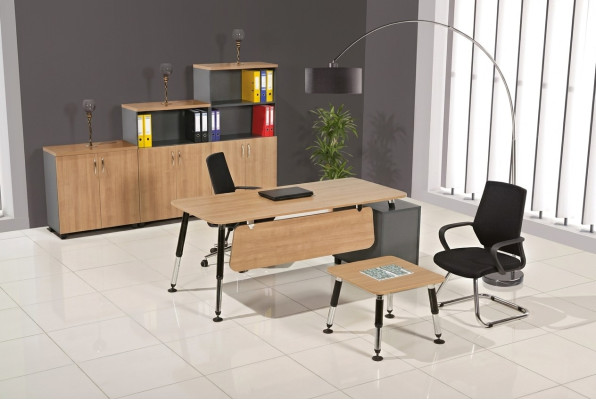 Holzmöbel Arbeitszimmer Schreibtisch Aktenschrank Couchtisch Set Tisch 3tlg