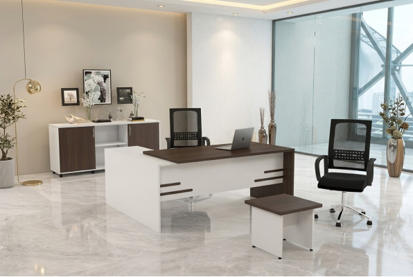 Weißes Büro Set Luxus Arbeitszimmer Einrichtung Komplettes Set 3tlg