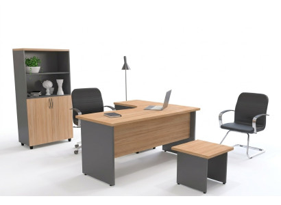Büroausstattungsset Arbeitsplatz-Ausstattung Eckschreibtisch Aktenschrank