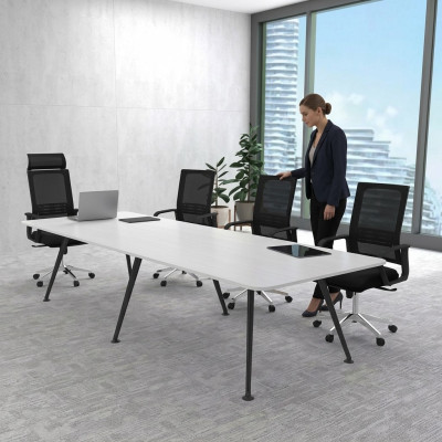 Weißer Besprechungstisch Konferenztisch Arbeitszimmer Einrichtung Stil