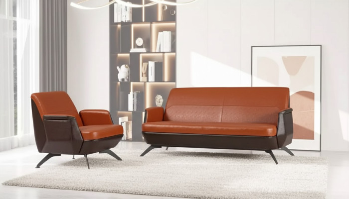 Sofasitzgarnitur Zweisitzer Sessel Arbeitszimmermöbel Luxus Designer Büro