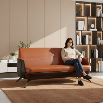 Moderner Leder Zweisitzer Arbeitszimmermöbel Designer Couch Büromöbel