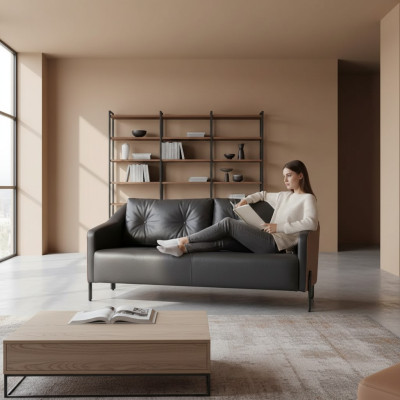 Arbeitszimmer Sofa Couch 3 Sitzer Textil Polster Stoff Neu Büro Möbel