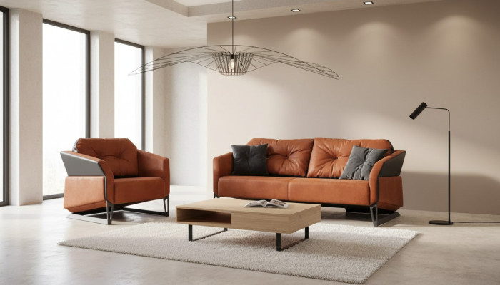 Moderne Sofagarnitur Arbeitszimmermöbel Dreisitzer Büro Sessel Textil 