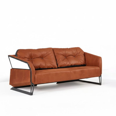Designer Orange Sofa Arbeitszimmer Büromöbel Couch 3 Sitzer Neu