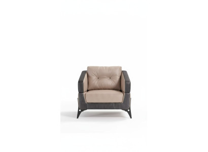 Beige Sessel Arbeitszimmer Textil Möbel Luxus Sitz Polstersessel Lehntuhl