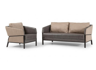 Grau Sofa 2 Sitzer Moderner Couch Office Möbel Polstersofa Designer