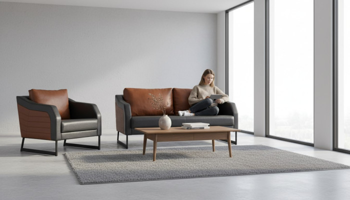 Büro Sofagarnitur Zweisitzer Sessel Luxus Couch-Set Designer Sitzgruppe