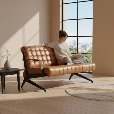 Modern Sofagarnitur Set 2 tlg Luxus Arbeitszimmer Set 2+1 Sitzer Neu