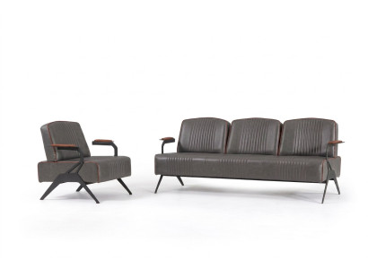 Sofa Set 2 Luxus Möbel Sofagarnitur Dreisitzer Arbeitszimmer Einrichtung 