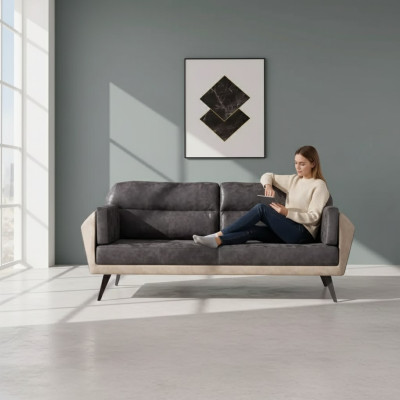 Grauer Luxus Dreisitzer Arbeitszimmer Sitzer Moderne Office Möbel Couch