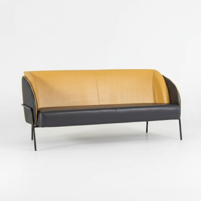 Modern Kunstleder Sofa 3 Sitzer Arbeitzimmer Textil Polster Möbel Design