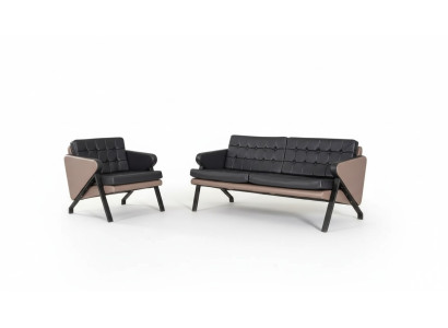 Moderne Sofagarnitur Luxus Zweisitzer Sessel Polster Design Arbeitsmöbel 