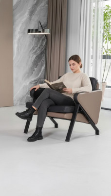 Modern Sessel Arbeit Zimmer Büro Textil Möbel Polster Stoff Designer Neu