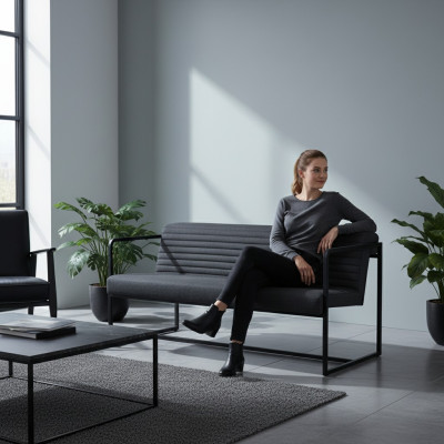 Modern Sofa Couch 2 Sitzer Arbeitzimmer Luxus Stil Polstersofa Neu