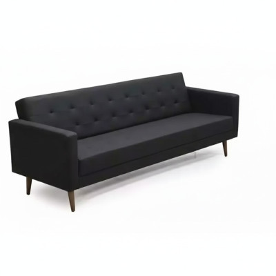 Schwarz Sofa 3 Sitzer Arbeitzimmer Textil Möbel Couch Polster Stoff