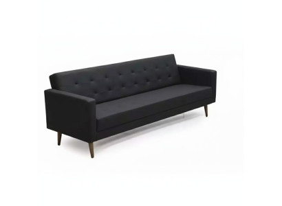 Schwarz Sofa 3 Sitzer Arbeitzimmer Textil Möbel Couch Polster Stoff