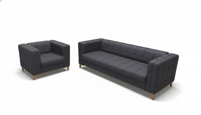 Polster Sitzgruppe Sofas Luxus Couchgarnitur Dreisitzer Sessel Textil