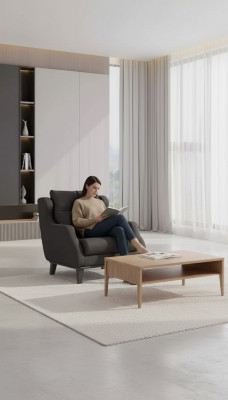 Arbeitzimmer Sessel Stil Modern Grau Polstersessel Designer Sitz Möbel