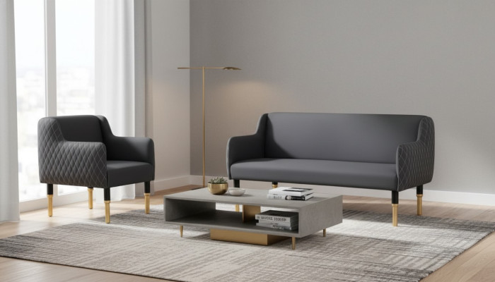 Sofa-Set Edelstahlmöbel Sofagarnitur Zweisitzer Einsitzer Sessel Polster