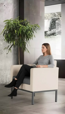 Luxus Sessel Büroeinrichtung Arbeitszimmer Polster Stoff Sitz Textil Neu