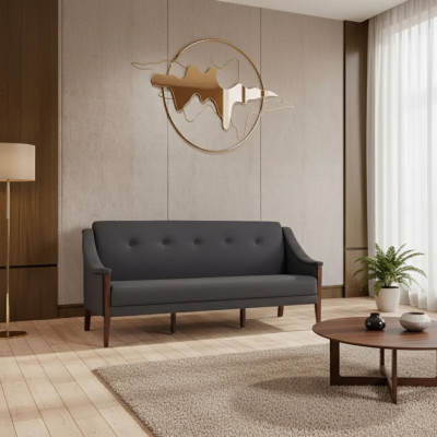 Dunkelgrauer Designer Sofa Dreisitzer Couch Polstermöbel Büroeinrichtung