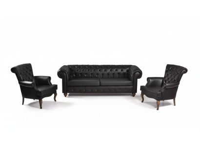 Schwarze Chesterfield Sofagarnitur Komplette Büroeinrichtung Moderne Möbel