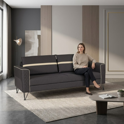Arbeitszimmer Sofa Couch 3 Sitzer Polster Stoff Textil Möbel Designer