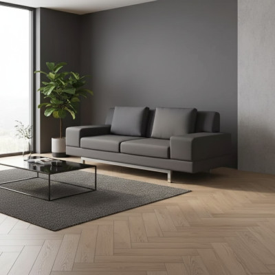 Graues Sofa Moderner Dreisitzer Arbeitszimmer Polstercouch Textilmöbel