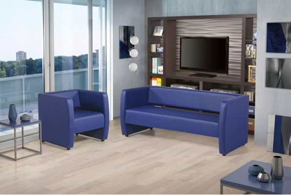 Sofa 2 Sitzer Luxus Couch Arbeitszimmer Büroeinrichtung Textil Möbel