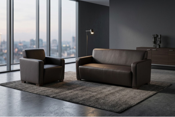Schwarze Arbeitszimmer Sofagarnitur Dreisitzer Sessel Moderne Couche