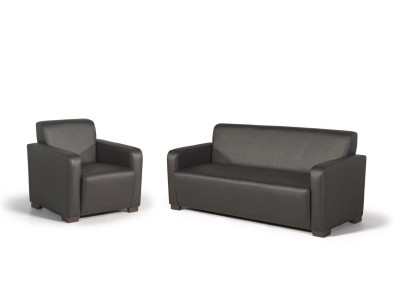 Schwarze Arbeitszimmer Sofagarnitur Dreisitzer Sessel Moderne Couche