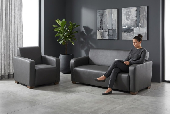 Büroeinrichtung Sofa 3 Sitzer Designer Arbeitszimmer Möbel Textil Modern